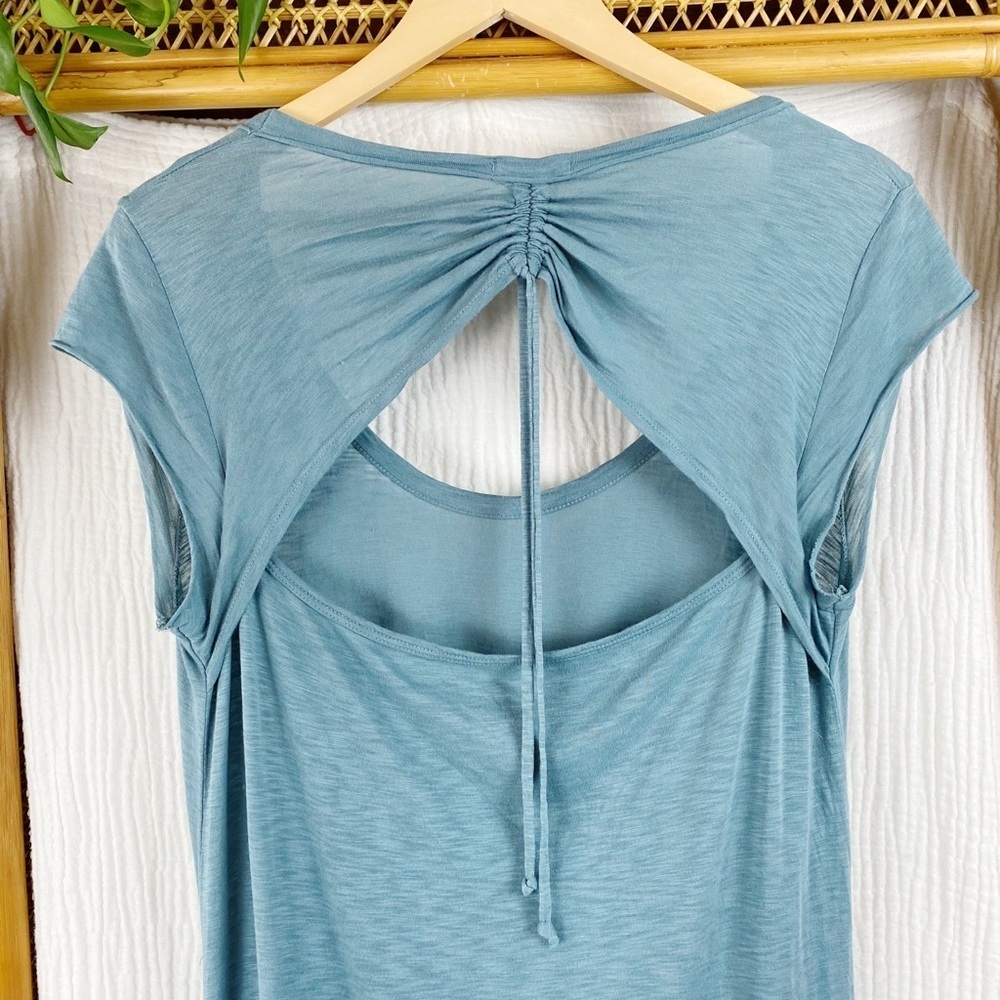 LA MADE COTTON TEE DRESS OPEN DRAWSTRING BACK - Picture 6 of 8